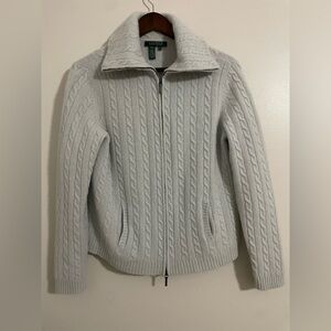 Lauren Ralph Lauren Merino Wool Comfy Durabke Light Blue Sweater Sz L